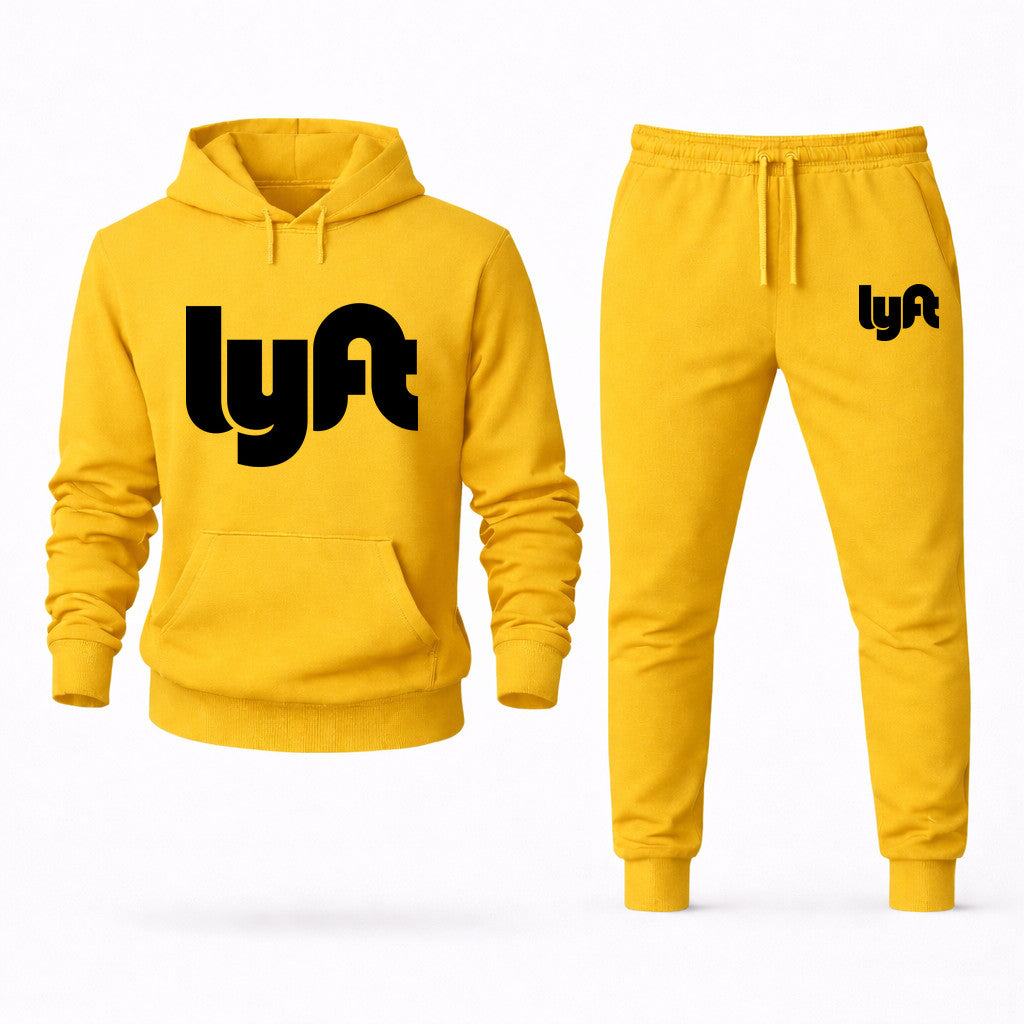 Lyft Black Hoodie and Joggers Set - Yellow