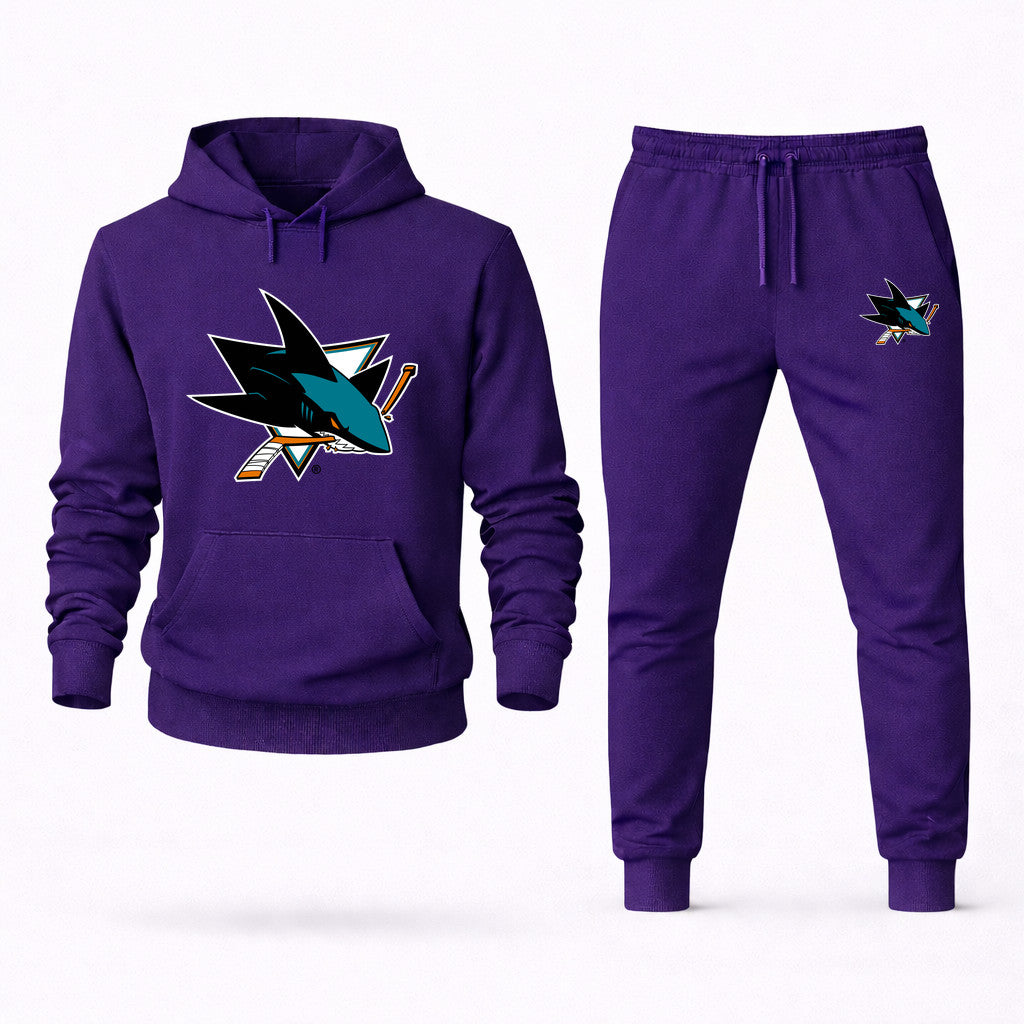San Jose Sharks Hoodie and Joggers Set - Purple