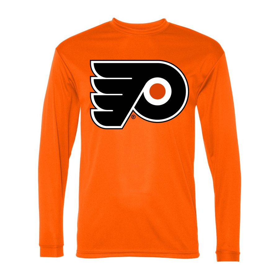 Men's Philadelphia Flyers Polyester Long Sleeve T-Shirt - Safety Orange