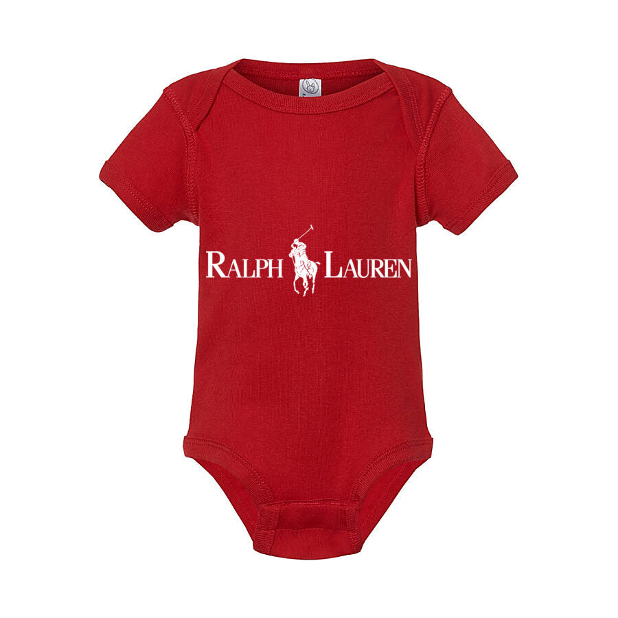 Polo Ralph Lauren White Logo Baby Romper Onesie - Red