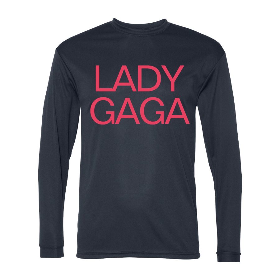 Men's Lady Gaga Polyester Long Sleeve T-Shirt - Navy