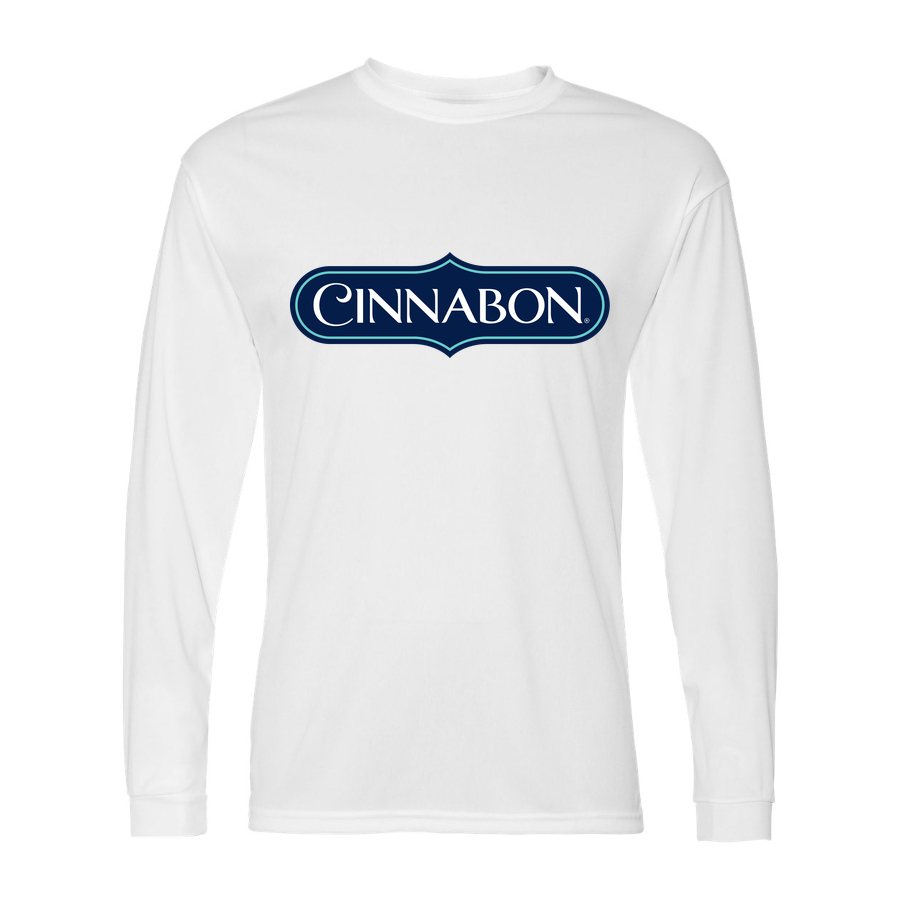 Men's Cinnabon Polyester Long Sleeve T-Shirt - White