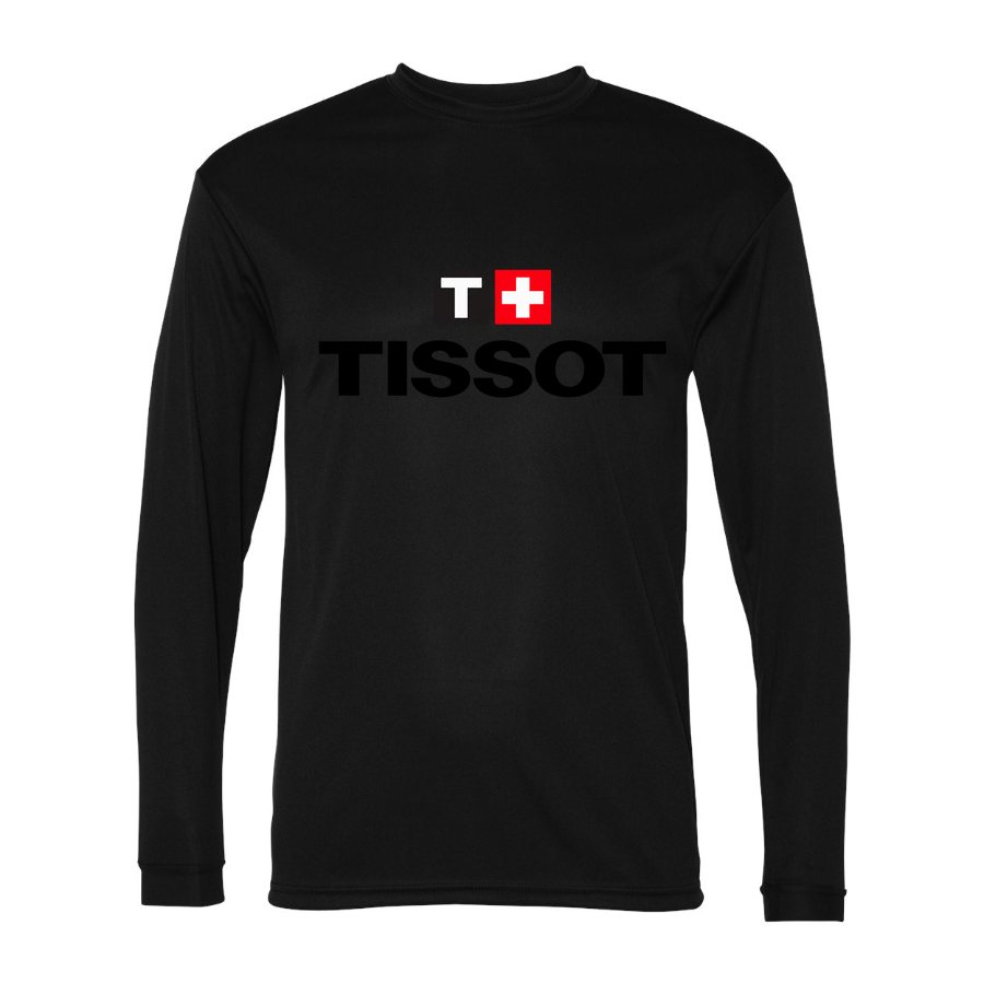 Men's Tissot Polyester Long Sleeve T-Shirt - Black
