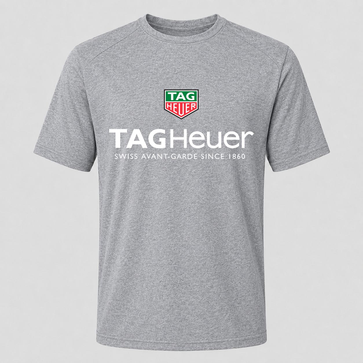 Men's TAG Heuer White Performance T-Shirt - Gray