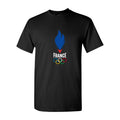Men's France 2024 white logo Cotton T-Shirt - Black
