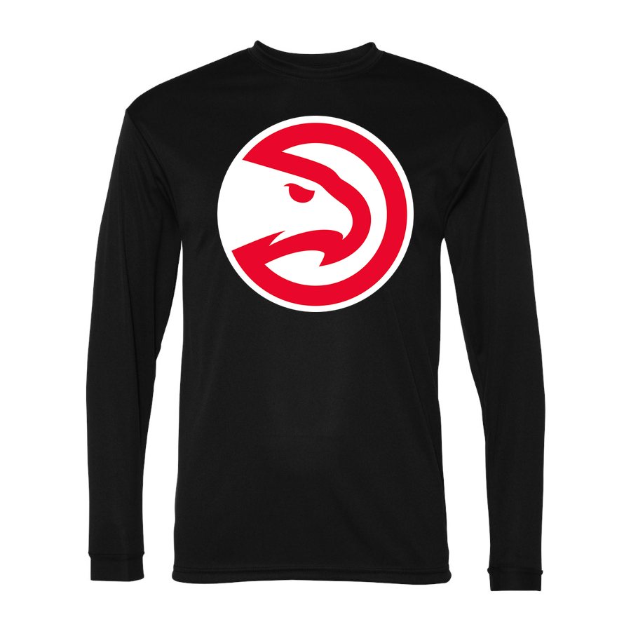 Men's Atlanta Hawks Polyester Long Sleeve T-Shirt - Black