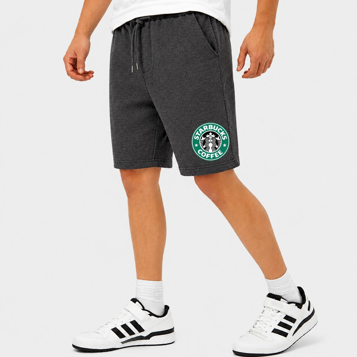 Men's Starbucks Cotton Shorts - Charcoal