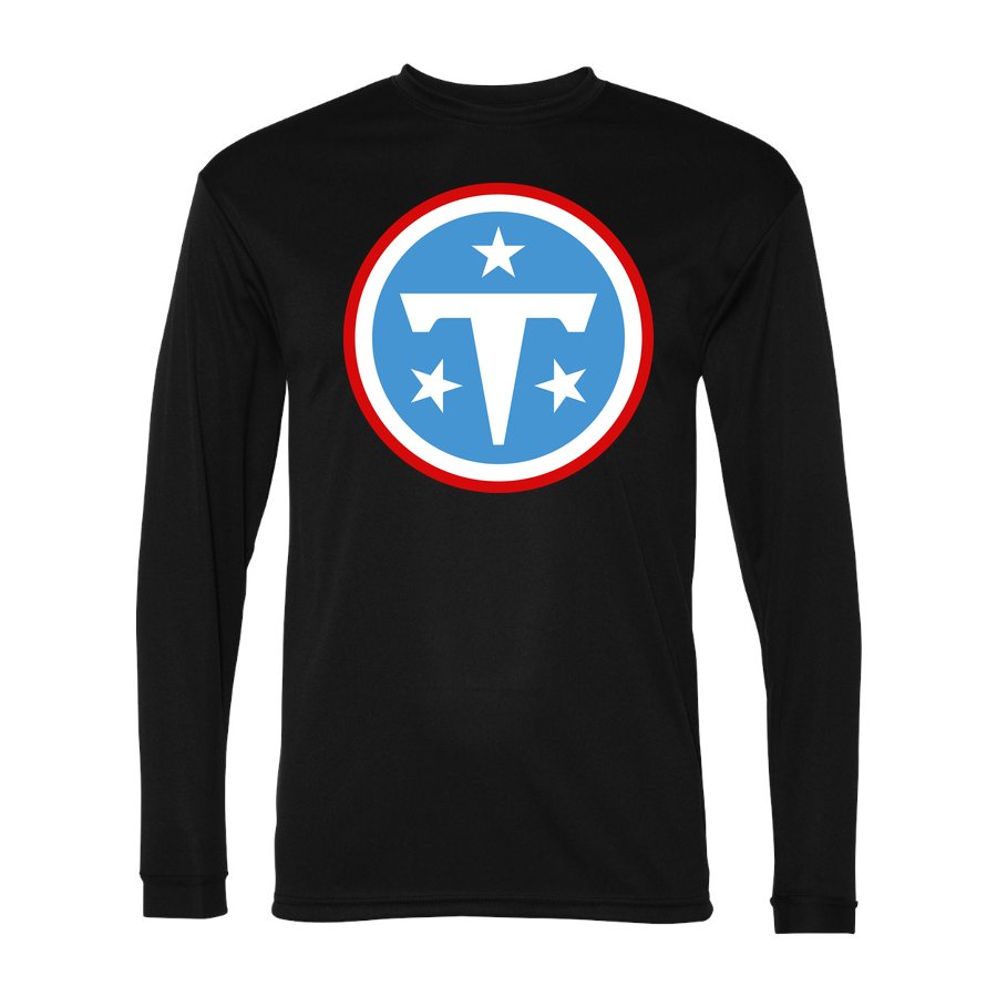 Men's Tennessee Titans Polyester Long Sleeve T-Shirt - Black