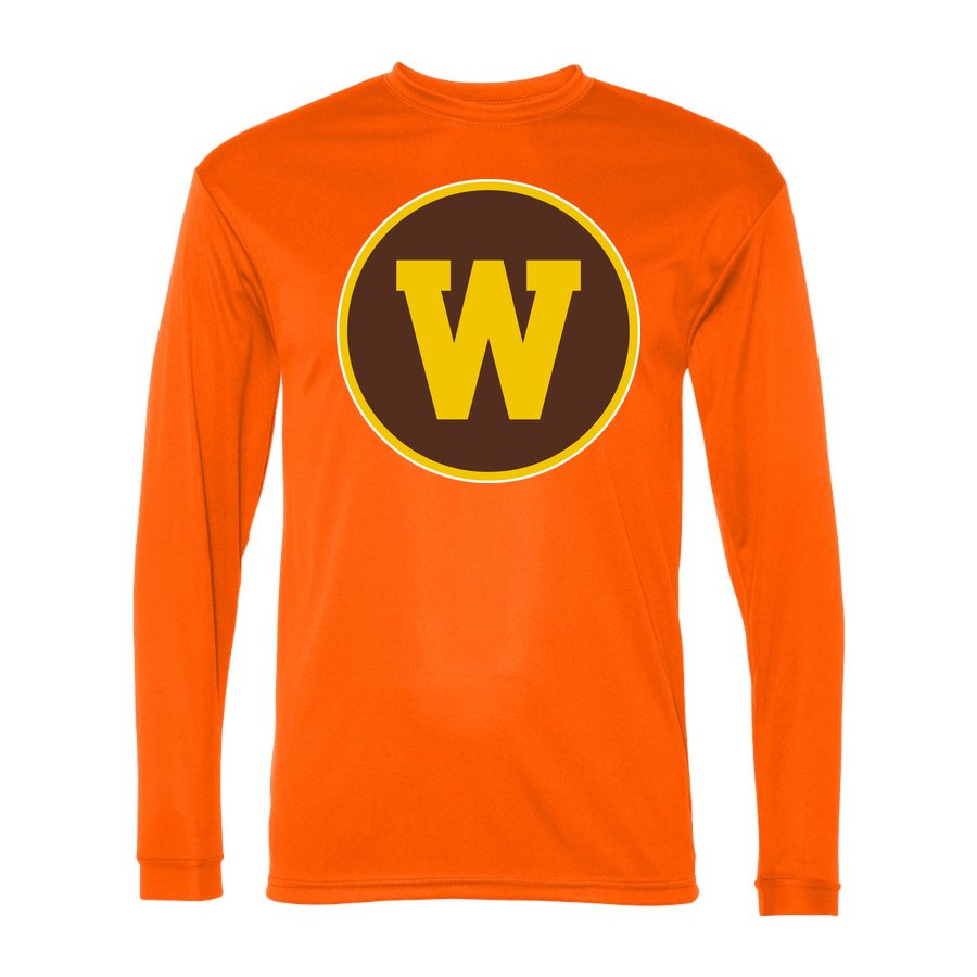Men's Western Michigan Broncos Polyester Long Sleeve T-Shirt - Safety Orange