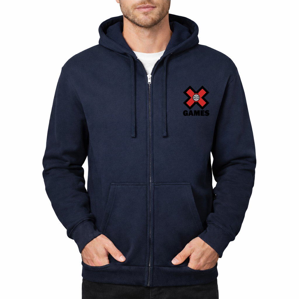 Men's X Games logo.svg Zipper Hoodie - Navy