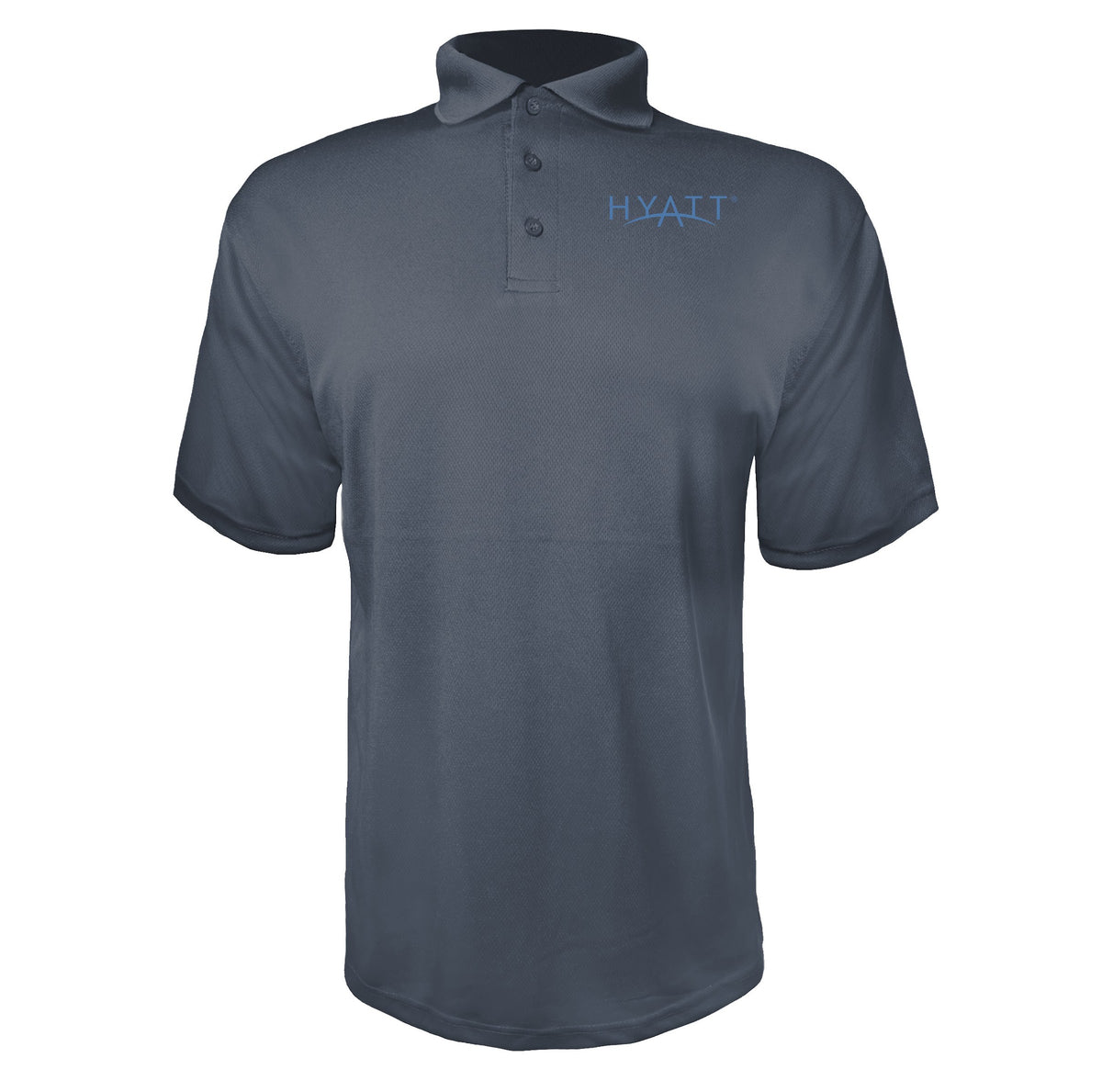 Hyatt men's polyester polo in Charcoal