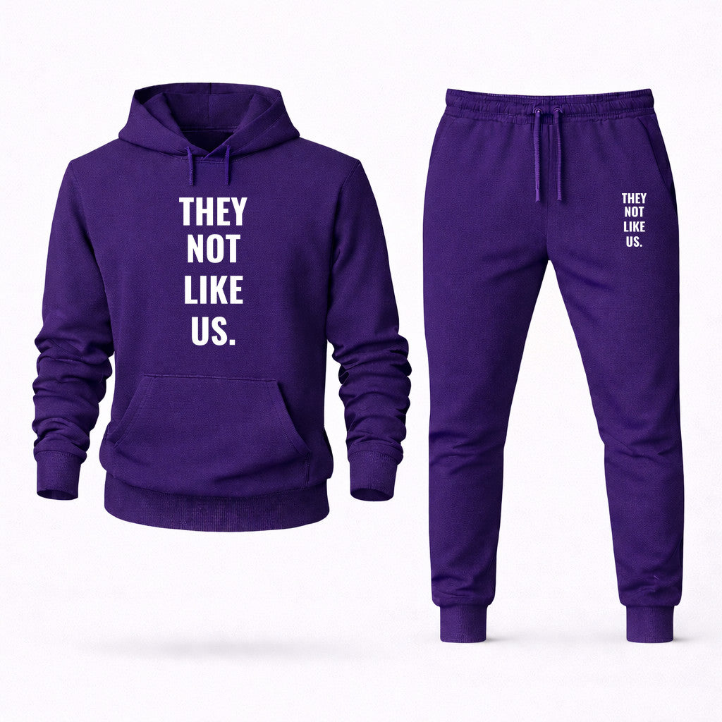 They Not Like Us Hoodie and Joggers Set - Purple