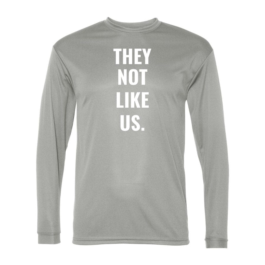 Men's They Not Like Us Polyester Long Sleeve T-Shirt - Silver