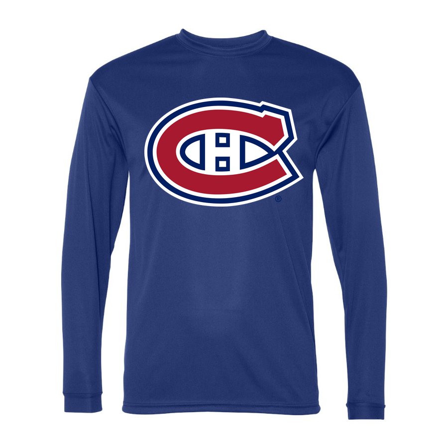Men's Montreal Canadiens Polyester Long Sleeve T-Shirt - Royal Blue