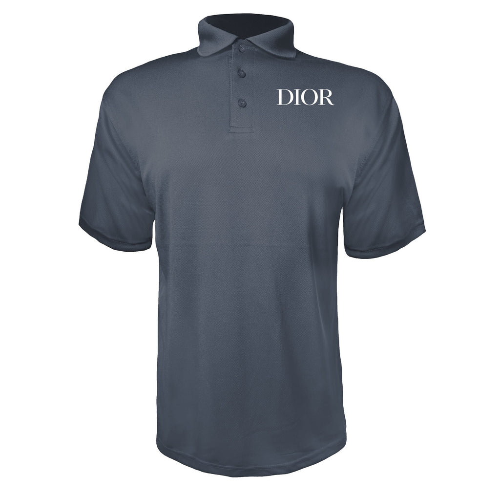 Dior White men's polyester polo in Charcoal