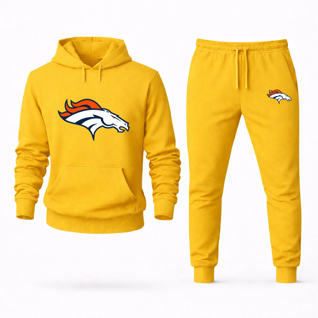 Denver Broncos Hoodie and Joggers Set - Yellow
