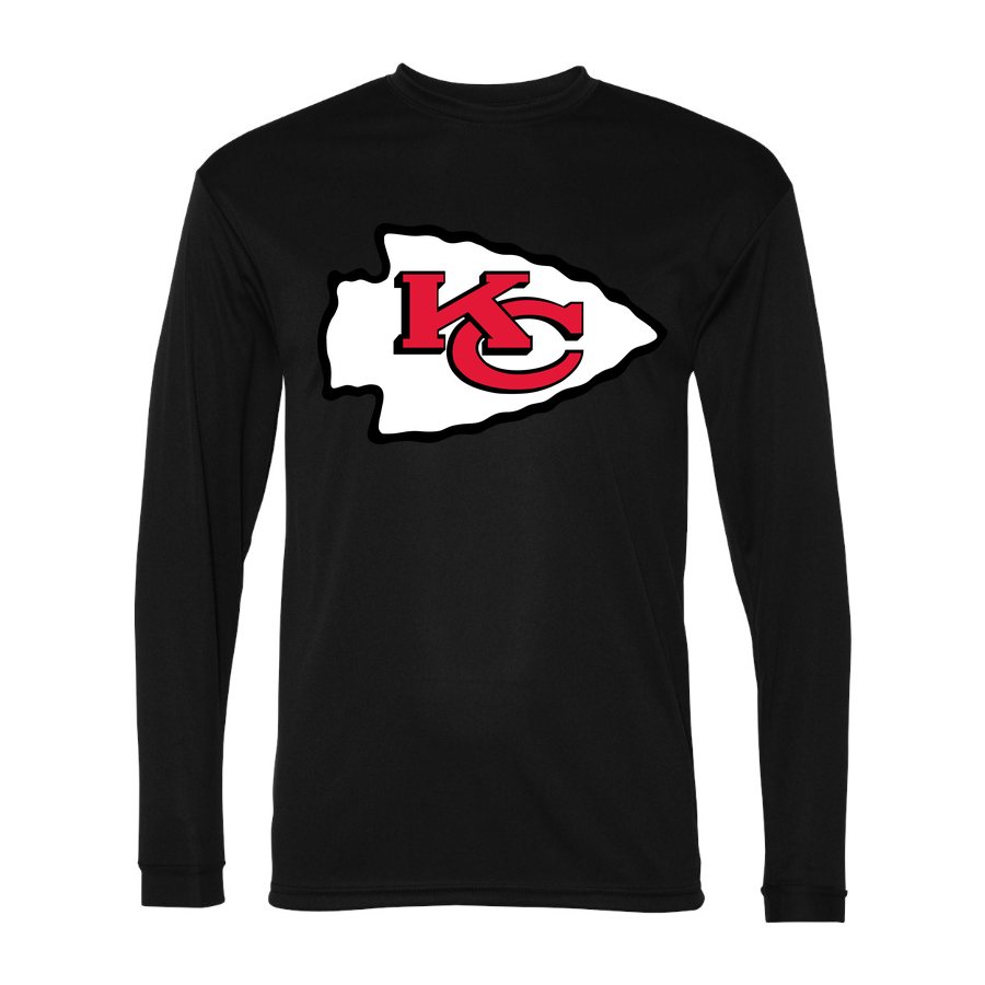 Men's Kansas City Chiefs Polyester Long Sleeve T-Shirt - Black