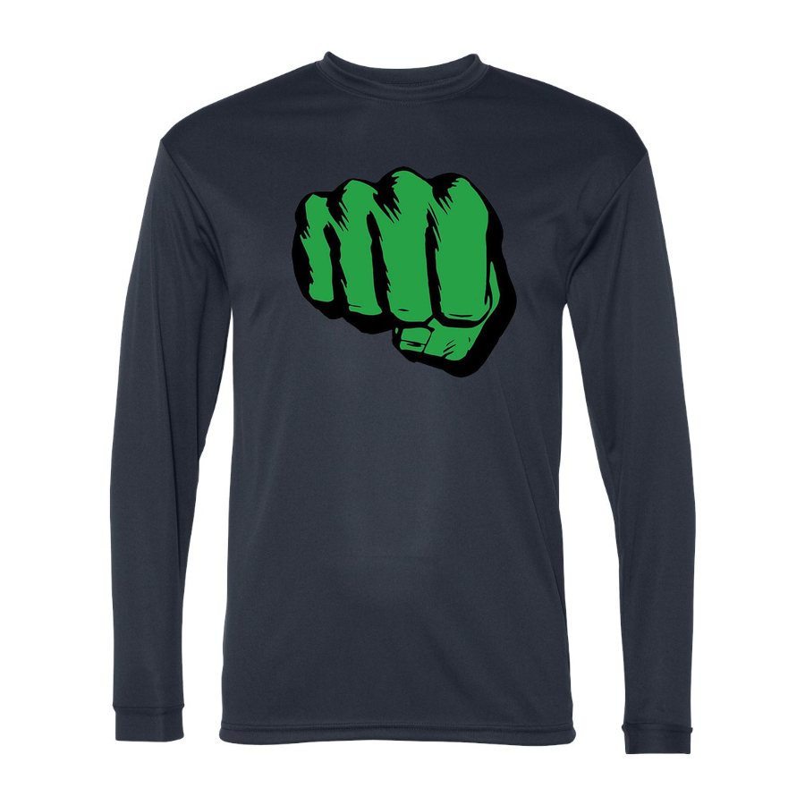 Men's Hulk Punch Polyester Long Sleeve T-Shirt - Navy