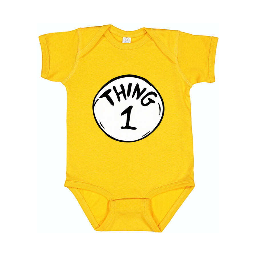 Dr. Seuss Thing 1 Baby Romper Onesie - Yellow