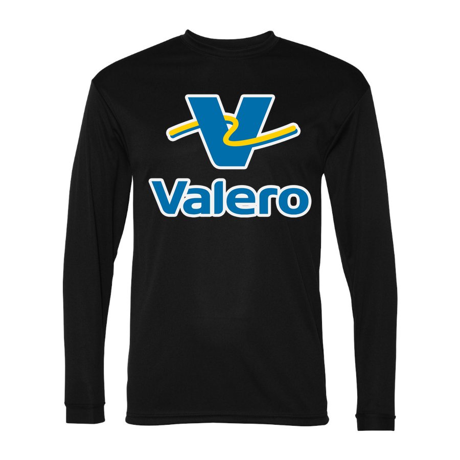Men's Valero Gas Station Polyester Long Sleeve T-Shirt - Black