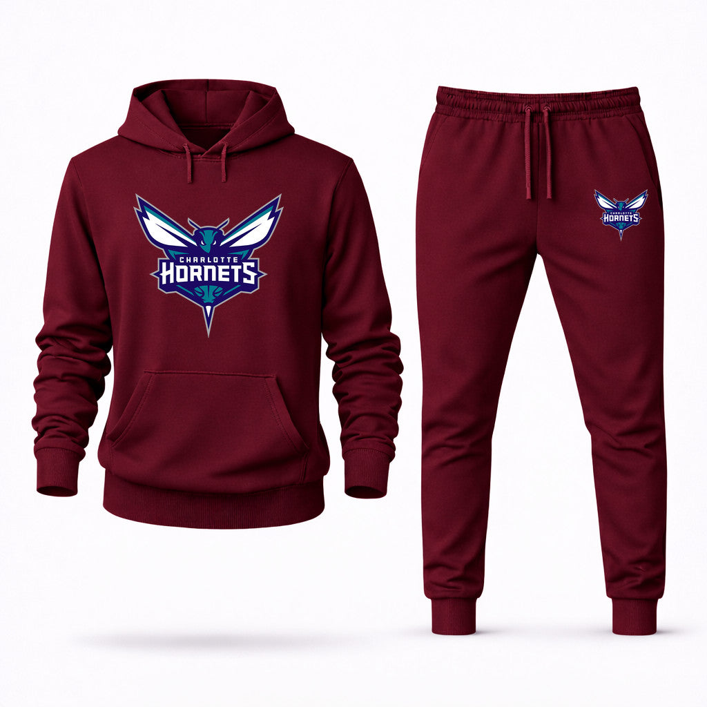 Charlotte Hornets Hoodie and Joggers Set - Burgundy
