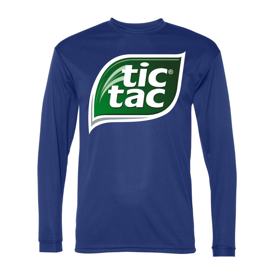 Men's Tic Tac Polyester Long Sleeve T-Shirt - Royal Blue
