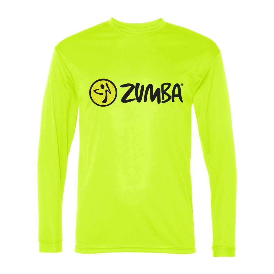 Men's Zumba Fitness Polyester Long Sleeve T-Shirt - Safety Yellow