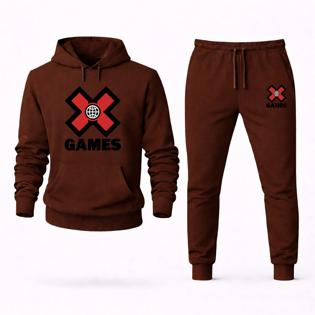 X Games Hoodie and Joggers Set - Brown