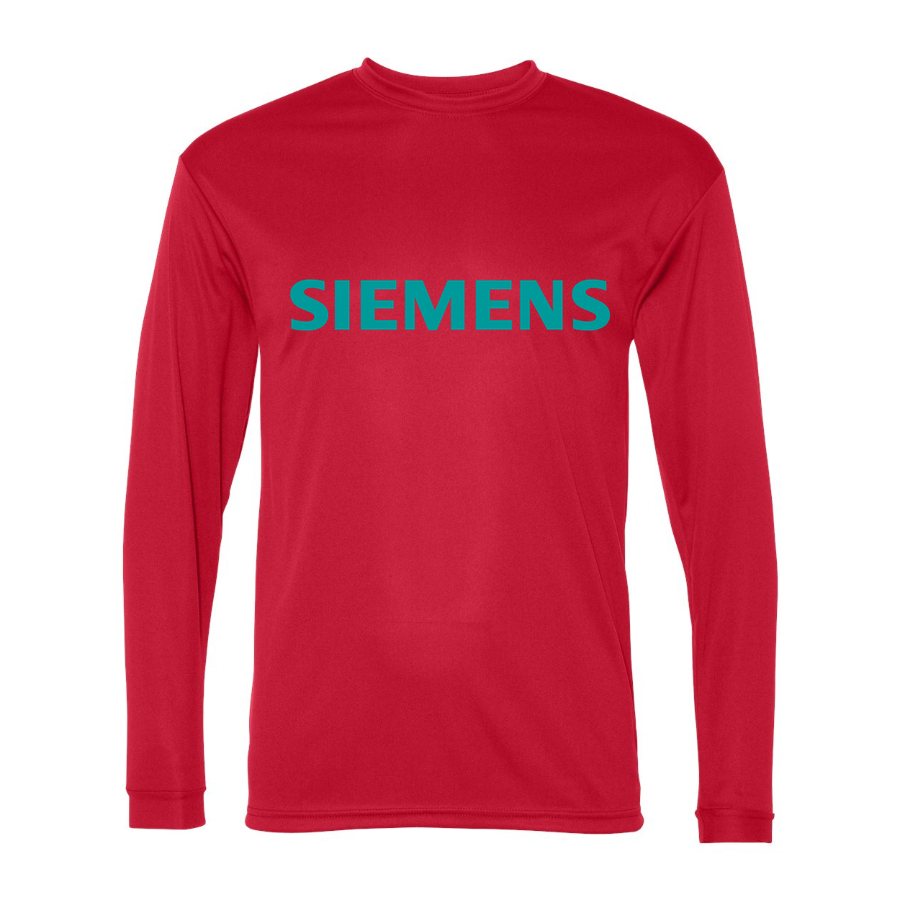 Men's Siemens Polyester Long Sleeve T-Shirt - Red