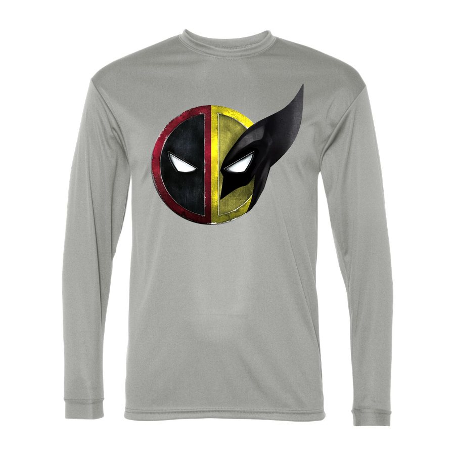 Men's deadpool & wolverine Polyester Long Sleeve T-Shirt - Silver
