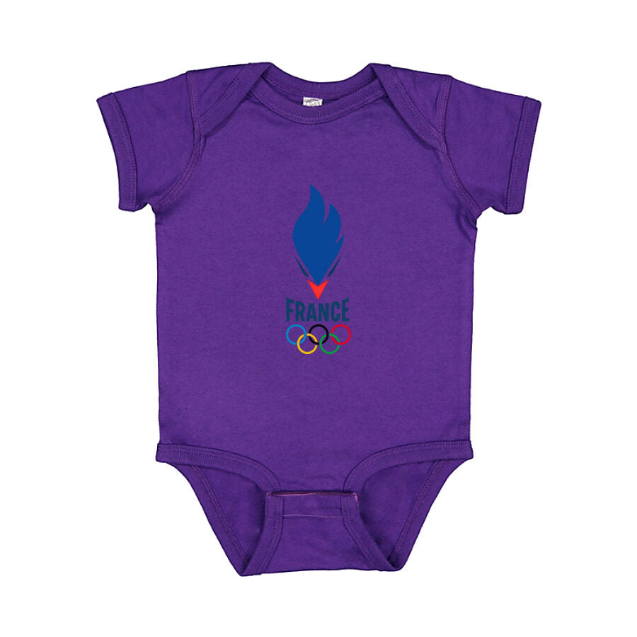 France 2024 Logo Baby Romper Onesie - Purple