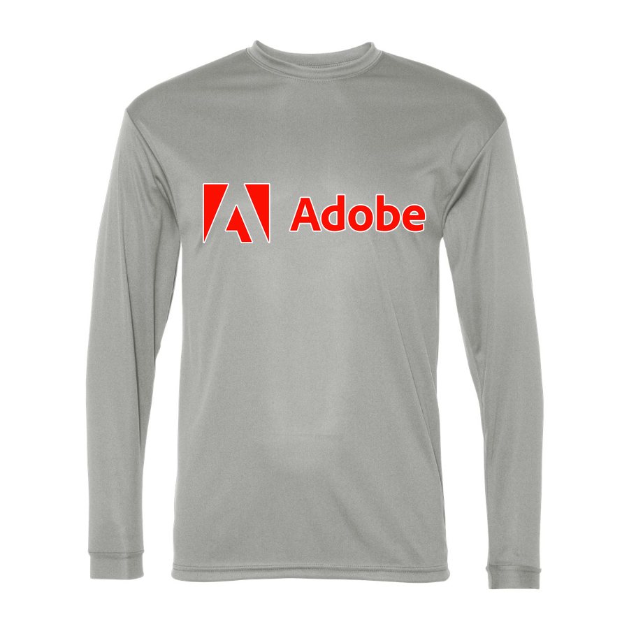 Men's Adobe Polyester Long Sleeve T-Shirt - Silver
