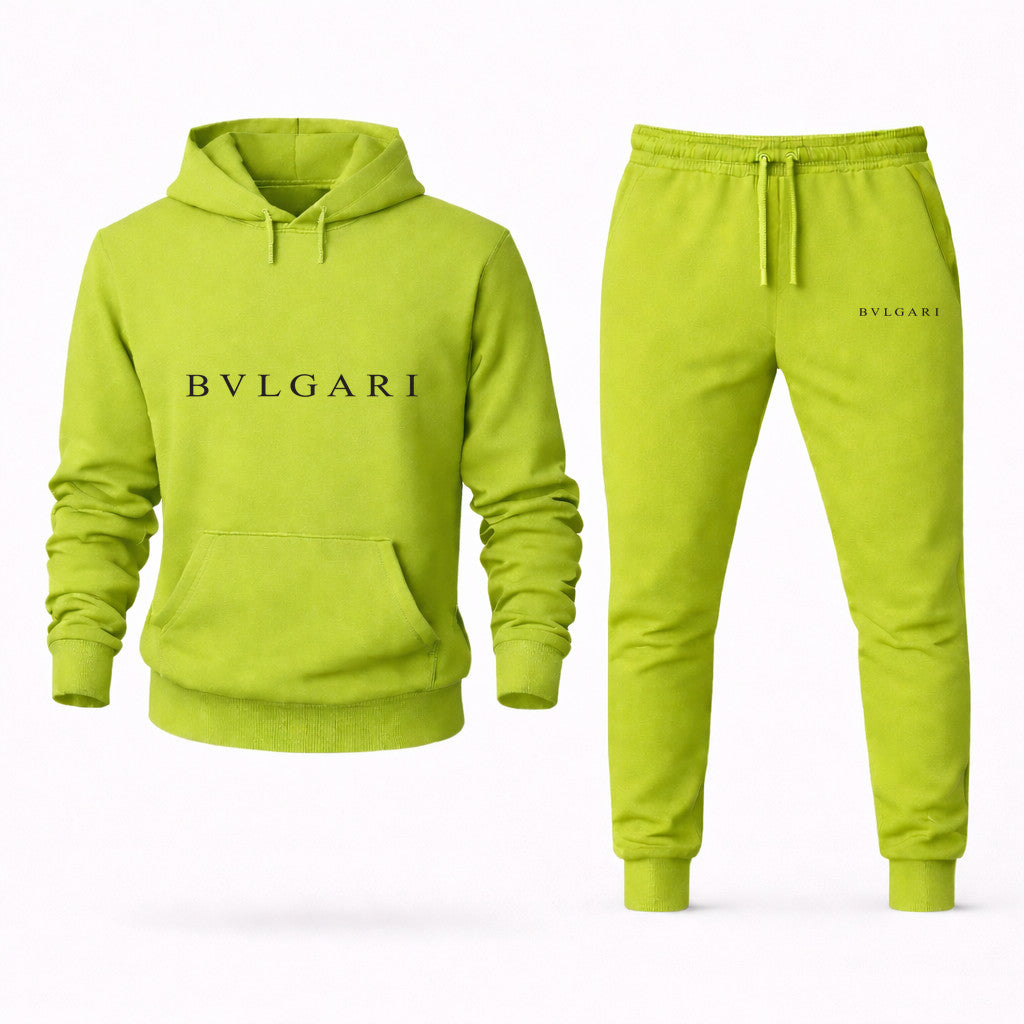 BVLGARI Hoodie and Joggers Set - Lime Green