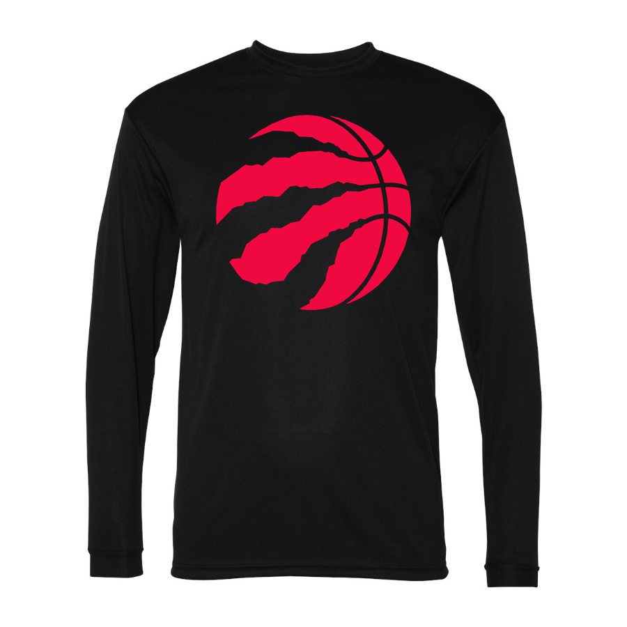 Men's Toronto Raptors Polyester Long Sleeve T-Shirt - Black