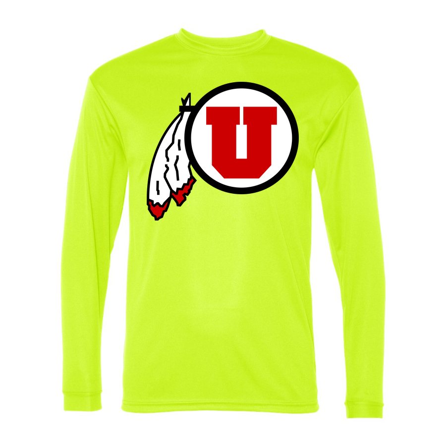 Men's Utah Utes Polyester Long Sleeve T-Shirt - Safety Yellow