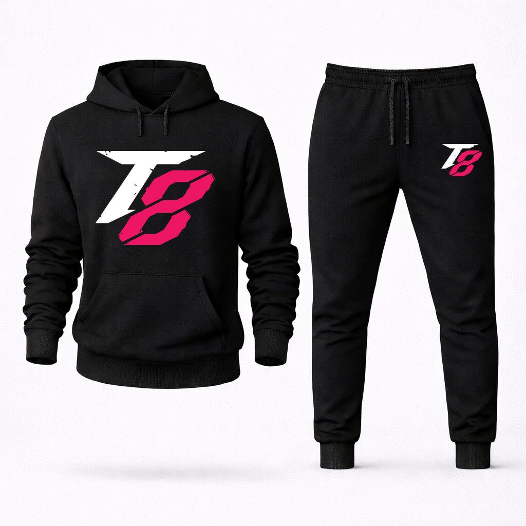 Tekken 8 White Hoodie and Joggers Set - Black