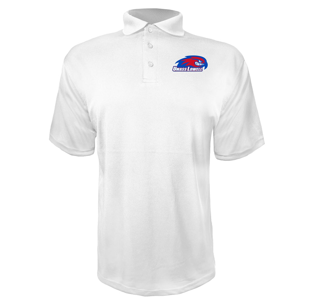 UMass Lowell River Hawks White polyester polo