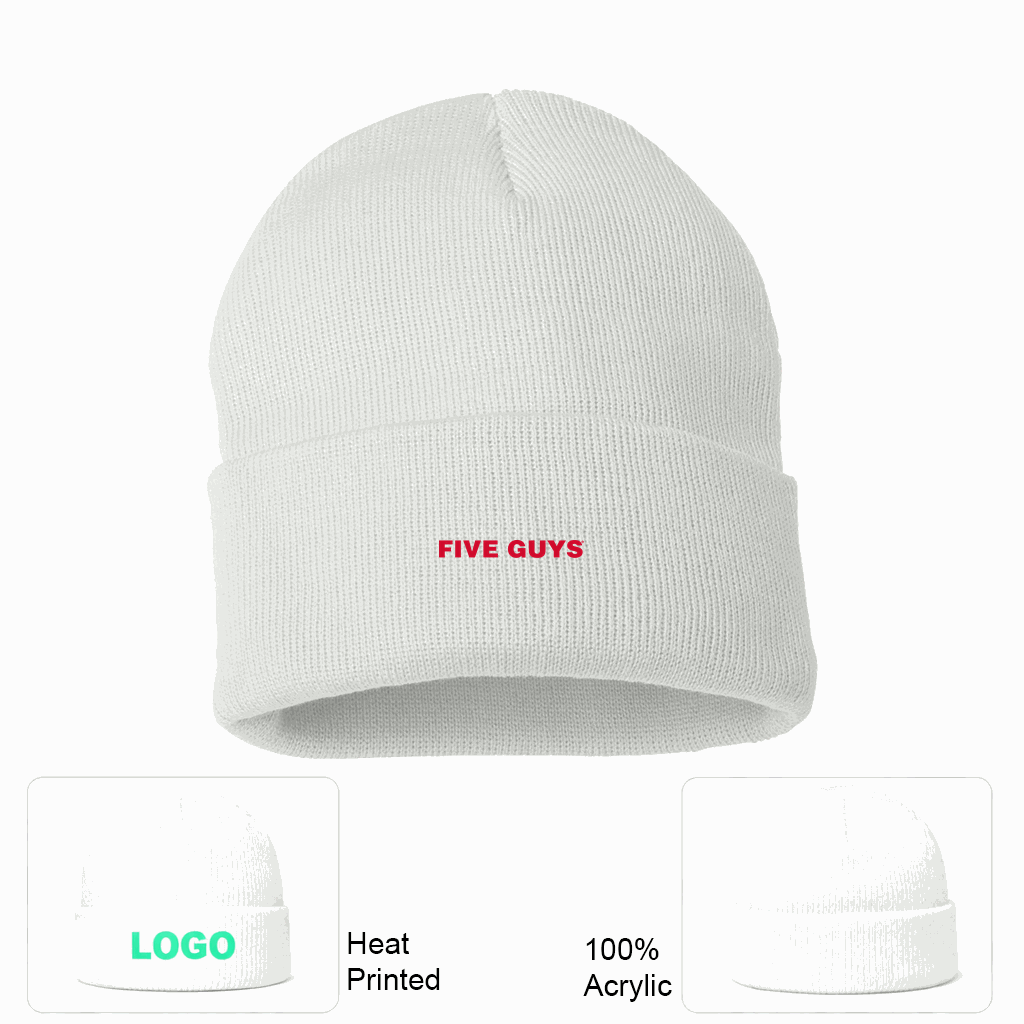 Five Guys Beanie Hat - White