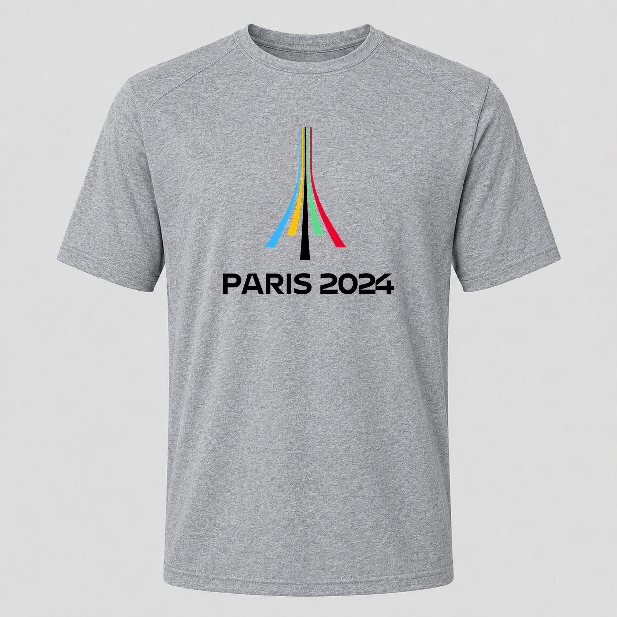 Men's Paris 2024 Olympics Black Performance T-Shirt - Gray