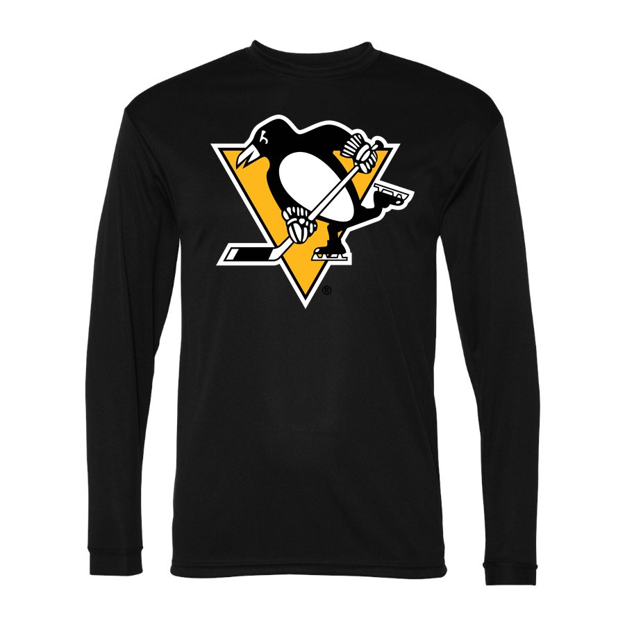 Men's Pittsburgh Penguins Polyester Long Sleeve T-Shirt - Black