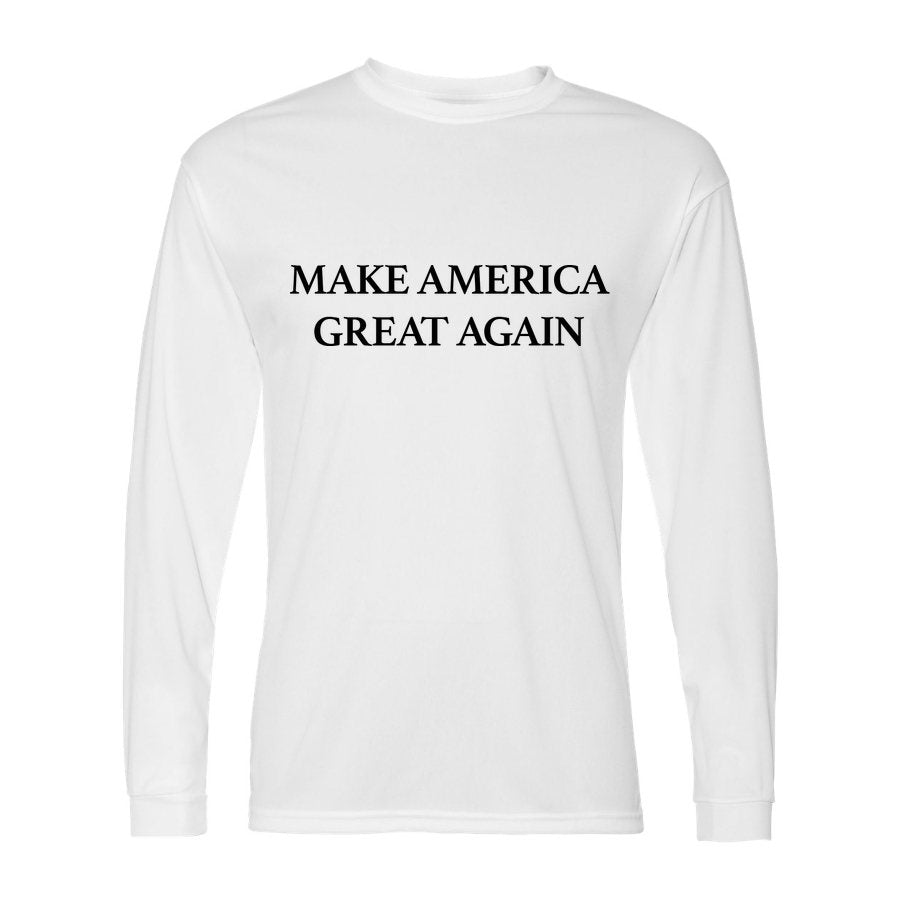 Men's Make America Great Again Polyester Long Sleeve T-Shirt - White
