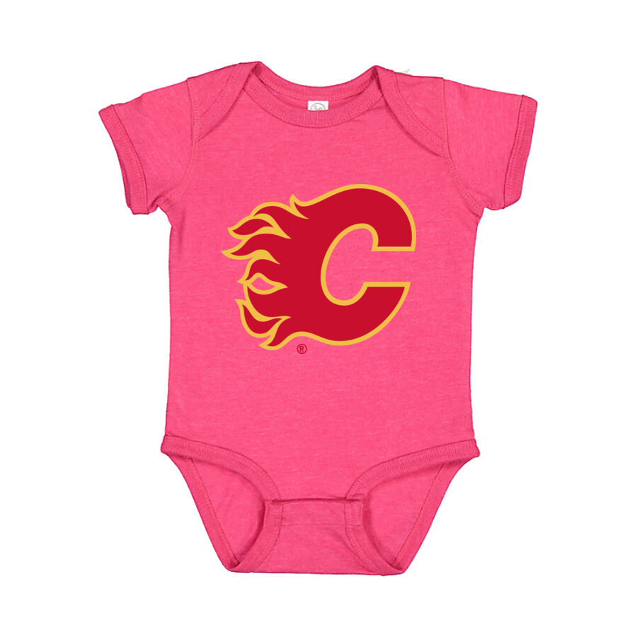 Calgary Flames Baby Romper Onesie - Pink
