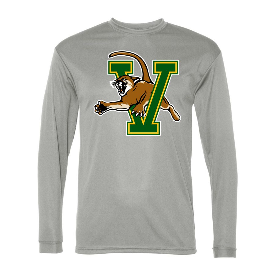 Men's Vermont Catamounts Polyester Long Sleeve T-Shirt - Silver