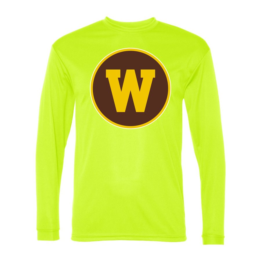 Men's Western Michigan Broncos Polyester Long Sleeve T-Shirt - Safety Yellow