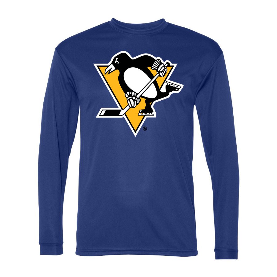 Men's Pittsburgh Penguins Polyester Long Sleeve T-Shirt - Royal Blue