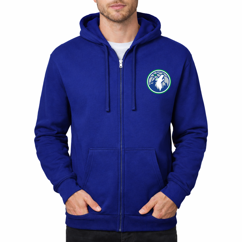 Men's Minnesota Timberwolves Zipper Hoodie - Royal Blue