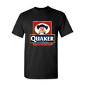 Men's Quaker Logo food Cotton T-Shirt - Black