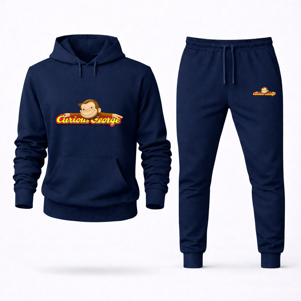 Curious George Hoodie and Joggers Set - Navy