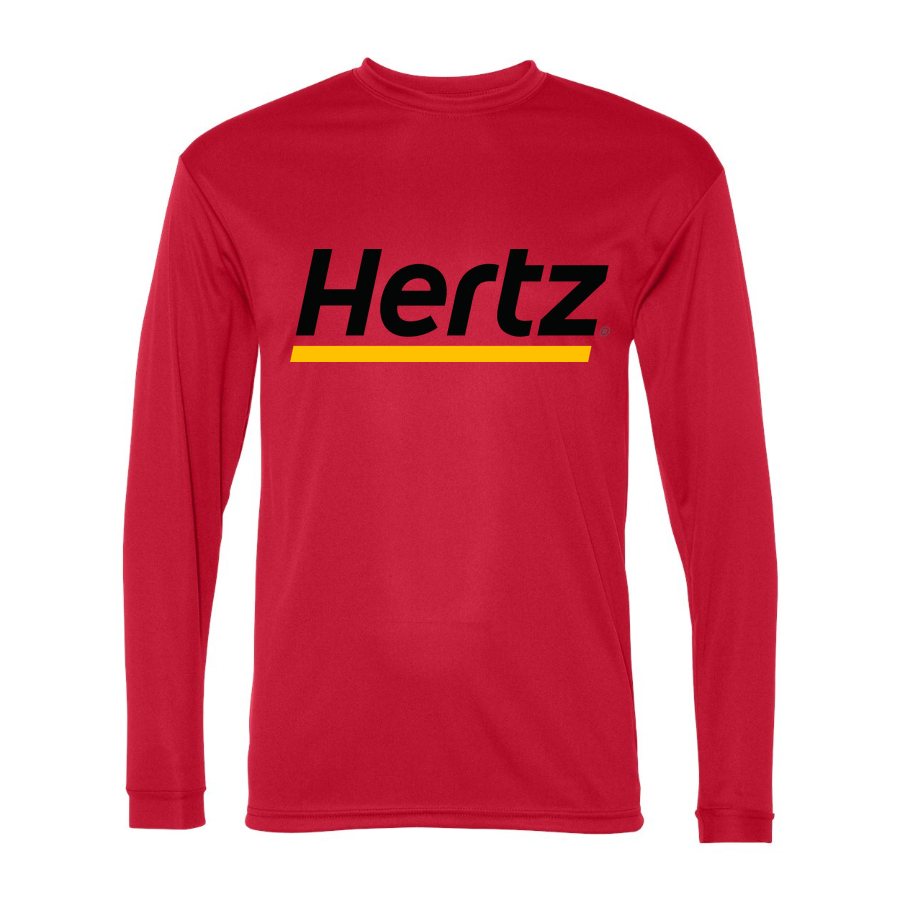 Men's Hertz Polyester Long Sleeve T-Shirt - Red