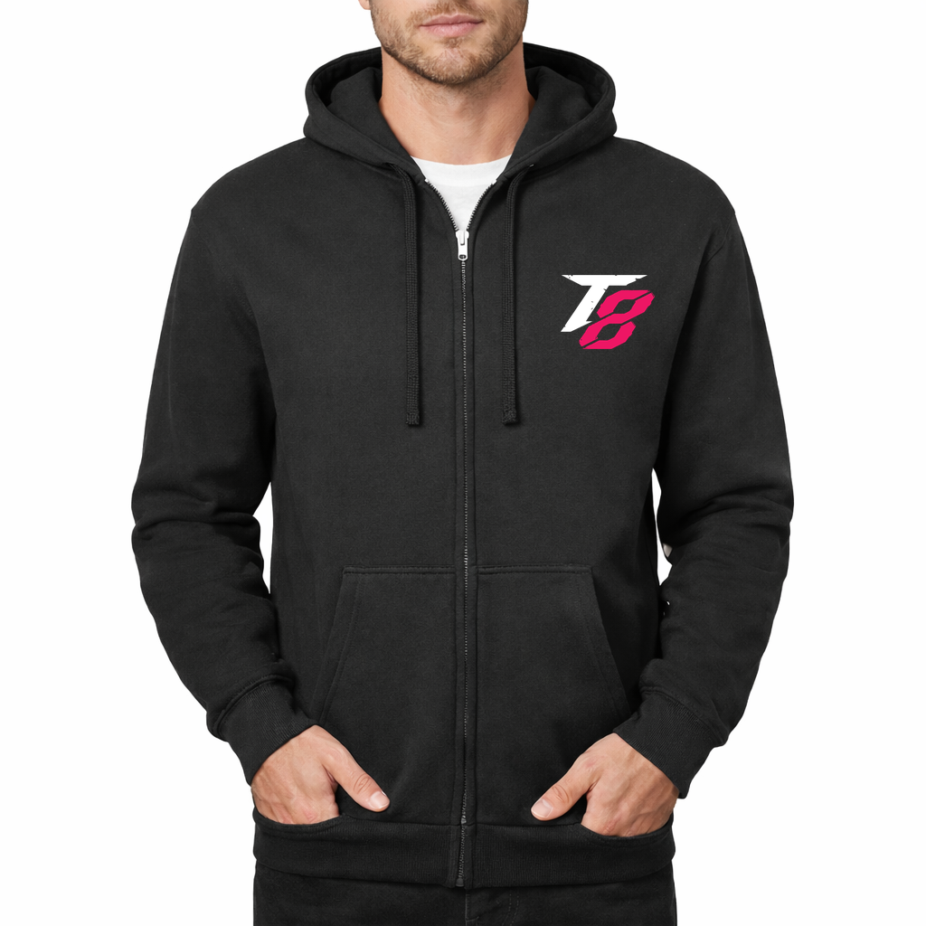 Tekken 8 White Zipper Hoodie - Black